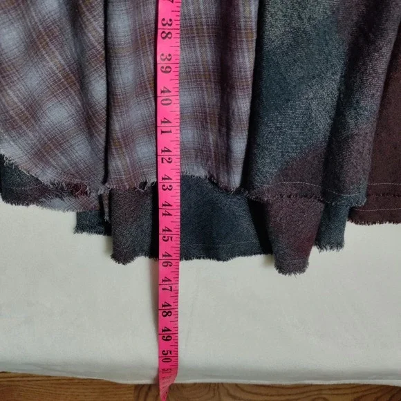 Free People Palma Plaid Flannel Maxi Skirt Size 14 Boho Peasant - Picture 6 of 7